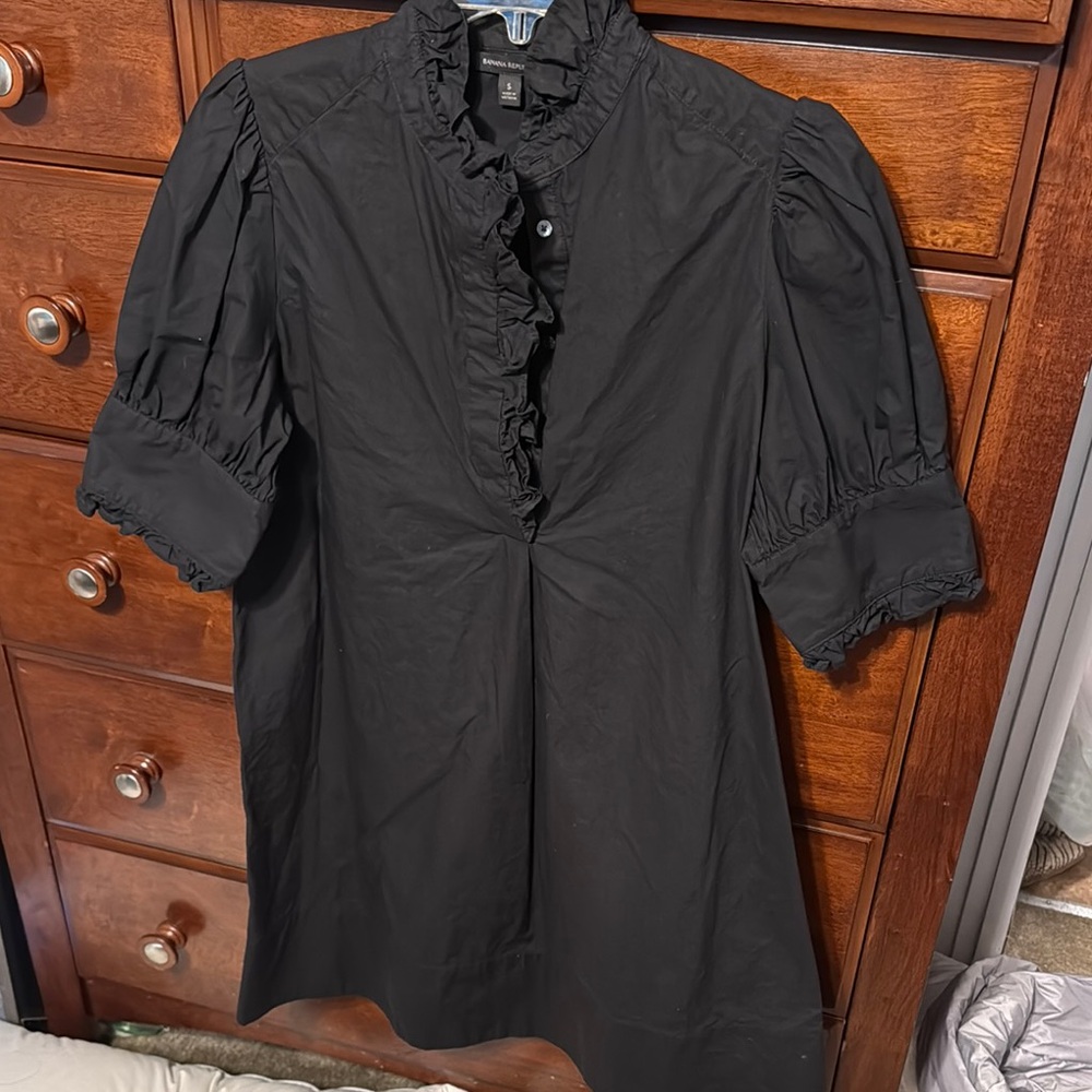 Banana Republic Black Ruffled Dress
